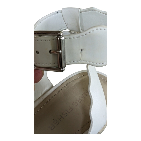 Marc Fisher Multi-Strap Studded Cork Espadrille Wedge Sandal, 6.5,GUC - Picture 7 of 9